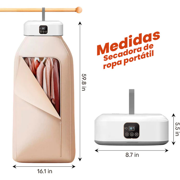 SECADOR DE ROPA PORTÁTIL CON ROPERO